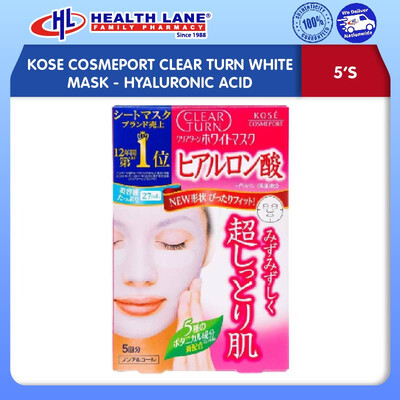 KOSE COSMEPORT CLEAR TURN WHITE MASK (5'S) - HYALURONIC ACID